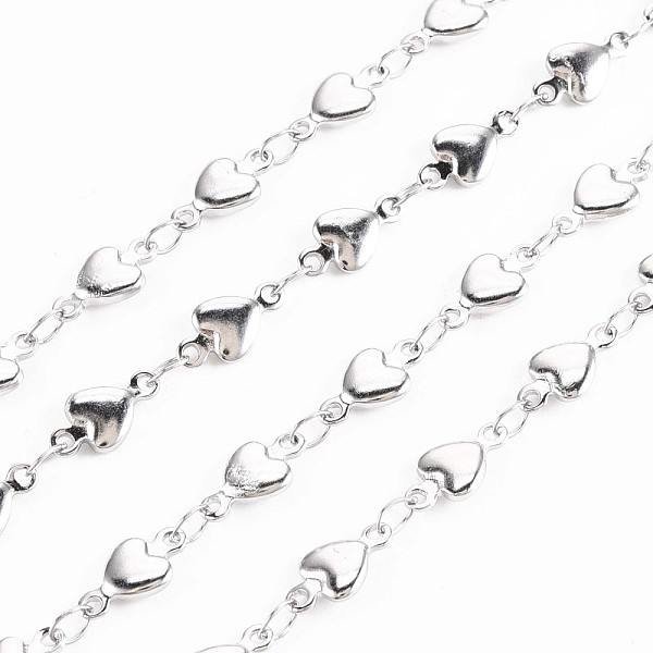 

PandaHall 201 Stainless Steel Heart & Oval Link Chains, Soldered, Stainless Steel Color, 10x5x2mm, about 3.28 Feet(1m)/Strand 201 Stainless...