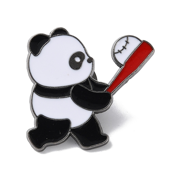 

PandaHall Sports Theme Panda Enamel Pins, Gunmetal Alloy Brooch for Backpack Clothes, Baseball, 28x30mm Alloy+Enamel Baseball Red