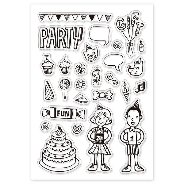 

PandaHall PVC Plastic Stamps, for DIY Scrapbooking, Photo Album Decorative, Cards Making, Stamp Sheets, Birthday Themed Pattern, 16x11x0.3cm...