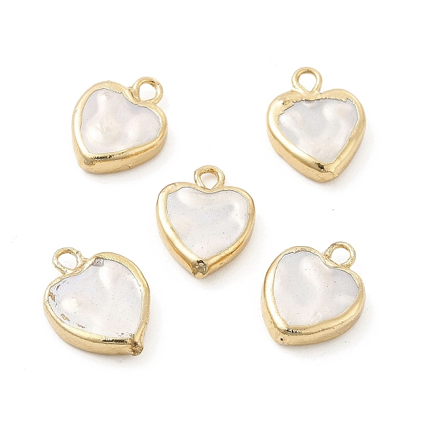 Shell Pearl Heart Charms
