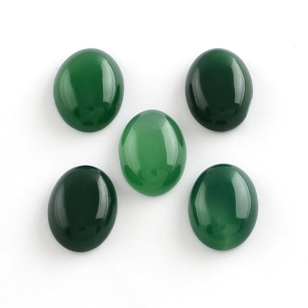 

PandaHall Natural Green Agate Gemstone Cabochons, Oval, 18x13x6~7mm Natural Agate Oval