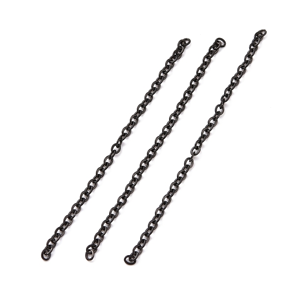 

PandaHall Ion Plating(IP) 304 Stainless Steel Cable Chains, Unwelded, Electrophoresis Black, 1.5x2x0.4mm, about 0.16 Foot(0.05m)/pc 304...