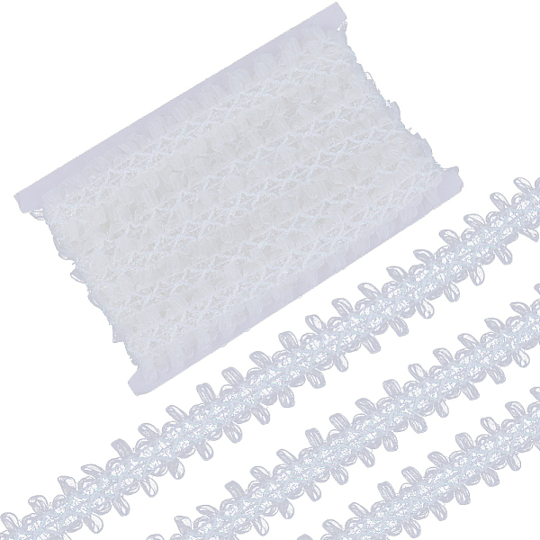 

PandaHall Polyester Lace Trims, Hollow Flower Lace Ribbon, Garment Accessories, White, 1 inch(26mm) Nylon Black