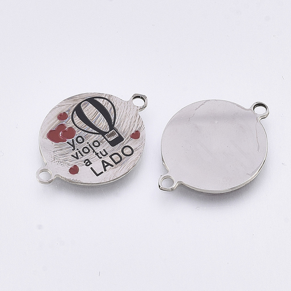 

PandaHall 304 Stainless Steel Quote Links Connectors, with Enamel, Flat Round with Word, Stainless Steel Color, 21.5x16x1mm, Hole: 1.4mm 304...