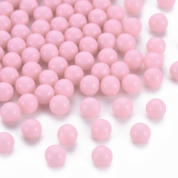 

PandaHall Opaque Acrylic Beads, No Hole, Round, Pink, 4mm, about 14000pcs/500g Acrylic Round Pink