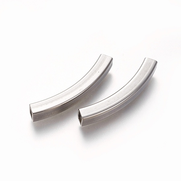 

PandaHall 304 Stainless Steel Tube Beads, Square Hole, Stainless Steel Color, 38x5x5mm, Hole: 4x4mm 304 Stainless Steel Tube