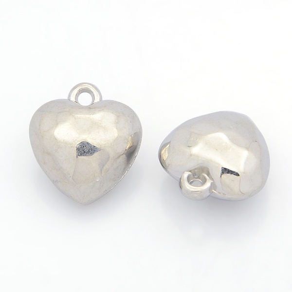 

PandaHall CCB Plastic Heart Pendants, Faceted, Platinum, 20x18x11mm, Hole: 2mm Plastic Heart