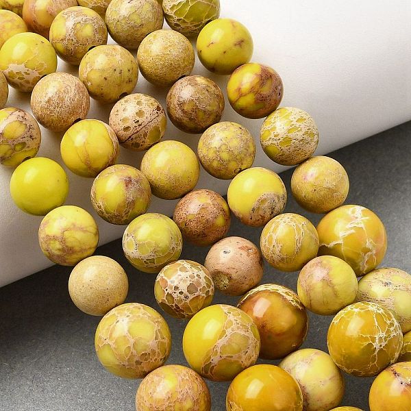 Jaspe impérial naturel brins de perles graduées