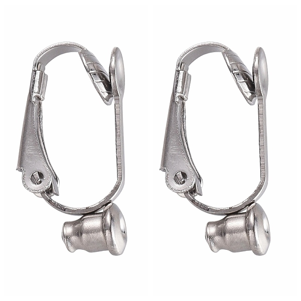 

PandaHall 304 Stainless Steel Clip-on Earring Converters Findings, for Non-Pierced Ears, Stainless Steel Color, 20.5x7.5x10mm, Hole: 0.7mm...