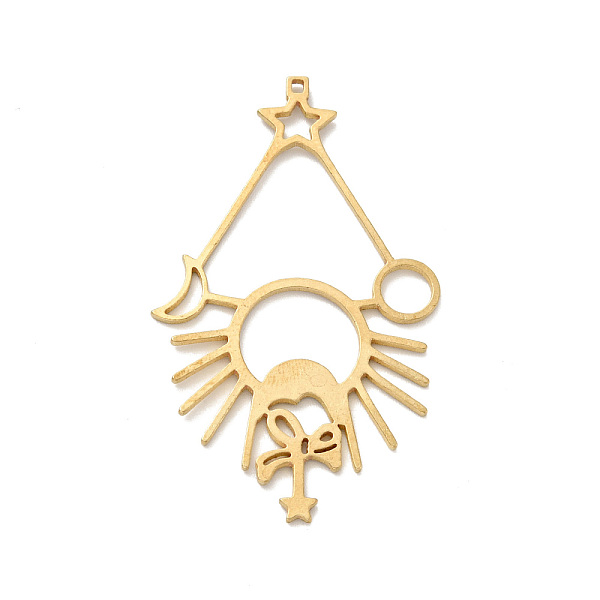 

PandaHall Brass Pendants, Moon & Star & Sun, Golden, 46x27x1mm, Hole: 1x1.2mm Brass Moon