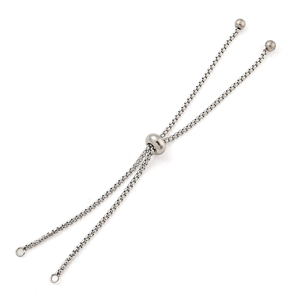 

PandaHall 304 Stainless Steel Box Chain Slider Bracelet Makings, Stainless Steel Color, 8-1/4 inch(21cm)~8-7/8 inch(22.5cm), 18mm, Hole: 2mm...