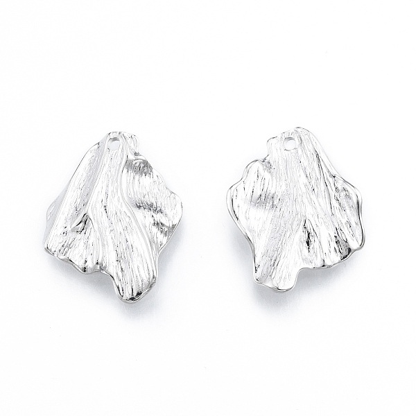 

PandaHall Brass Pendants, Nickel Free, Leaf, Real Platinum Plated, 21.5x17x2.5mm, Hole: 1.4mm Brass Leaf
