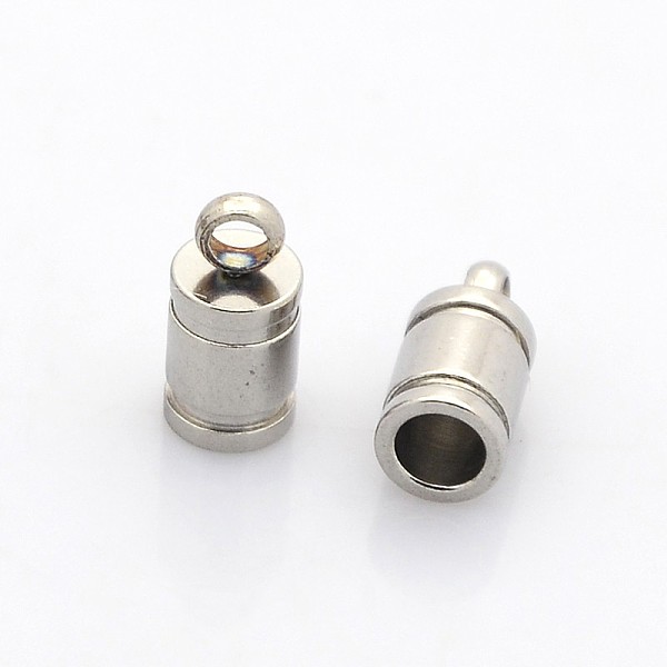

PandaHall 201 Stainless Steel Cord Ends, End Caps, Stainless Steel Color, 10x5mm, Hole: 2mm, Inner diameter: 4mm 201 Stainless Steel