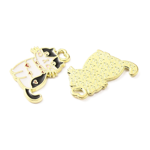 

PandaHall Alloy Enamel Pendants, Cat Charms, Light Gold, Black, 20x20x2mm, Hole: 1.2x2.5mm Alloy+Enamel Cat Shape Black