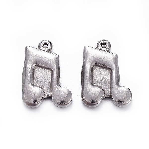 

PandaHall 304 Stainless Steel Pendants, Musical Note, Stainless Steel Color, 17x12x2.5mm, Hole: 0.8mm 304 Stainless Steel Musical Note