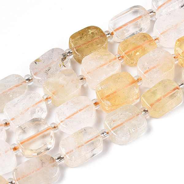 

PandaHall Natural Citrine Beads Strands, with Seed Beads, Rectangle, 10~12.5x7~9.5x4~6mm, Hole: 0.9mm, seed beads: 3x3x2, hole: 0.8mm, about..., Orange