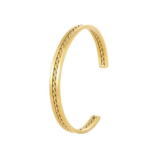 

PandaHall Fashionable Twist Inlaid Stainless Steel Cuff Bangles Stainless Steel