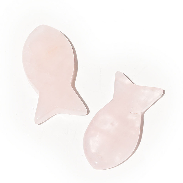 

PandaHall Natural Rose Quartz Pendants, Fish Charms, 38x20mm Rose Quartz Fish