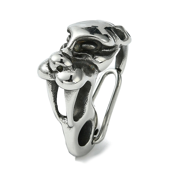 

PandaHall Tibetan Style 304 Stainless Steel Spring Gate Rings, Antique Silver, 31x11.5x25mm, Hole: 5.5x4mm 304 Stainless Steel