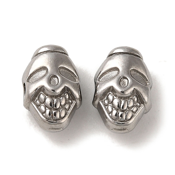 

PandaHall 304 Stainless Steel Beads, Skull, Stainless Steel Color, 8.5x5.5x5mm, Hole: 1.6mm 304 Stainless Steel Skull