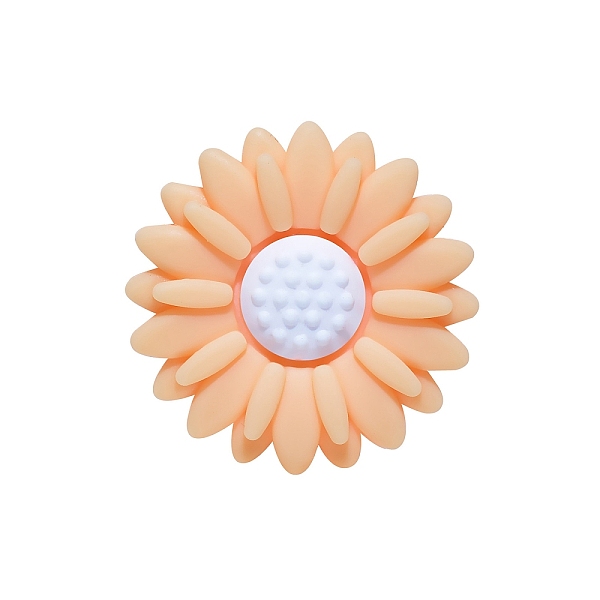 

PandaHall Food Grade Eco-Friendly Silicone Focal Beads, Chewing Beads For Teethers, DIY Nursing Necklaces Making, Daisy, Wheat, 20x20mm..., Orange