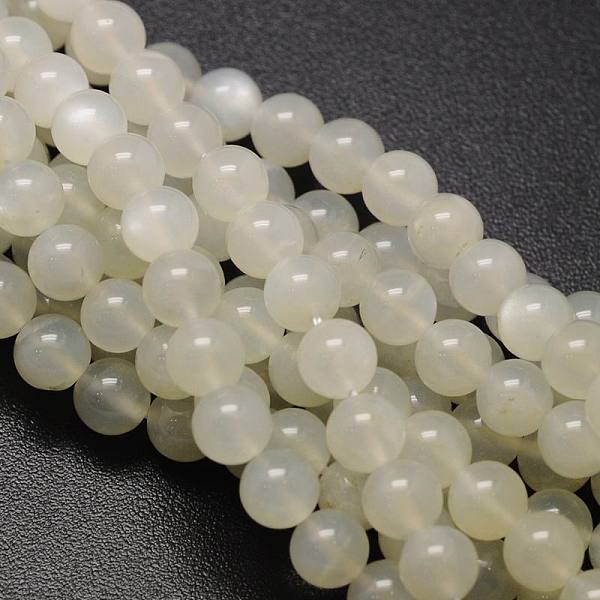 

PandaHall Round Natural White Moonstone Bead Strands, Grade A, 8mm, Hole: 1mm, about 46pcs/strand, 15.74 inch White Moonstone Round