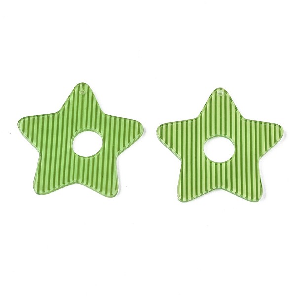 

PandaHall Stripe Cellulose Acetate(Resin) Pendants, Star, Light Green, 36x37.5x2mm, Hole: 1.4mm Cellulose Acetate Star