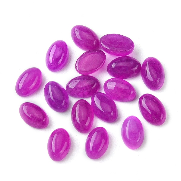 

PandaHall Natural White Jade Cabochons, Oval, Dyed, Dark Orchid, 6x4x2~2.5mm White Jade Oval