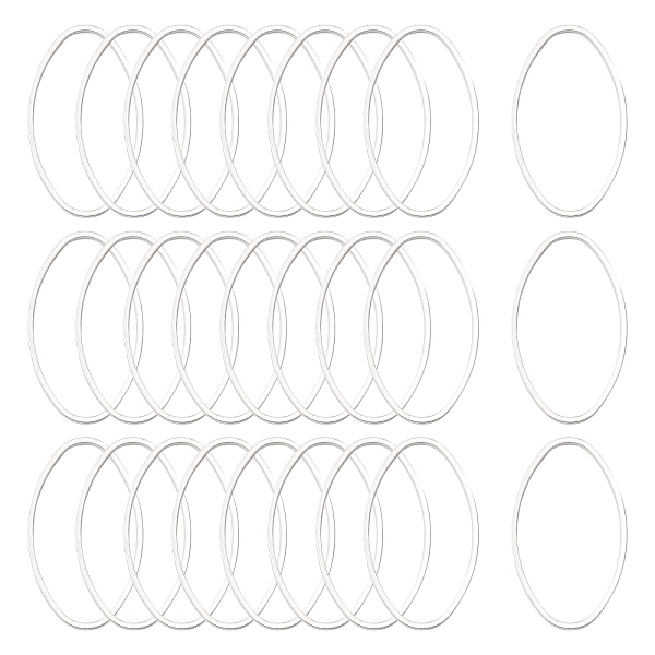 PandaHall Brass Linking Rings, Oval, Silver Color Plated, about 16mm wide, 26mm long, 1mm thick Brass Oval