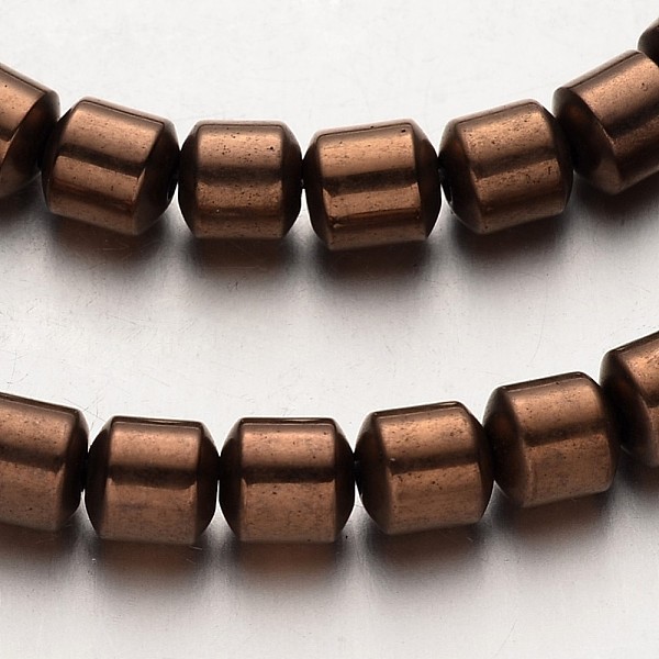 

PandaHall Electroplate Non-magnetic Synthetic Hematite Bead Strands, Column, Copper Plated, 6x6mm, Hole: 1mm, about 67pcs/strand, 15.7 inch...
