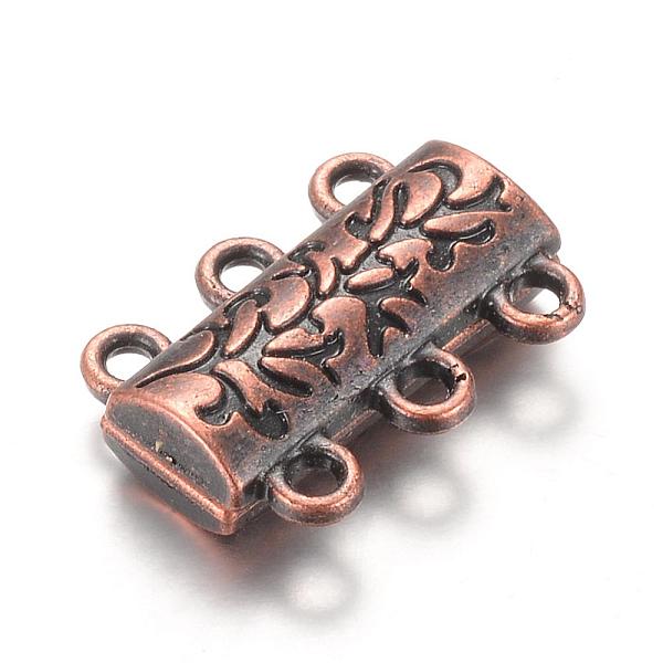 

PandaHall Alloy Magnetic Clasps with Loops, Red Copper, 14x19x6mm, Hole: 2mm Alloy Others