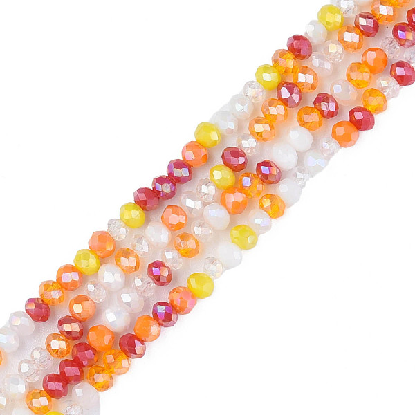 

PandaHall Glass Beads Strands, Faceted, Rondelle, Orange, 3.5x3mm, Hole: 0.9mm, about 130Pcs/strand, 14.37 inch(36.5cm) Glass Rondelle...