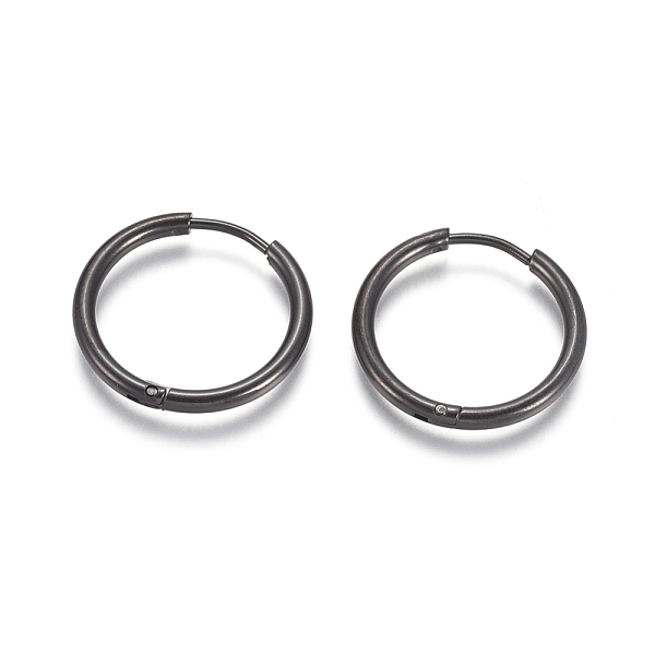 

PandaHall 304 Stainless Steel Huggie Hoop Earrings, Hypoallergenic Earrings, with 316 Surgical Stainless Steel Pin, Electrophoresis Black...
