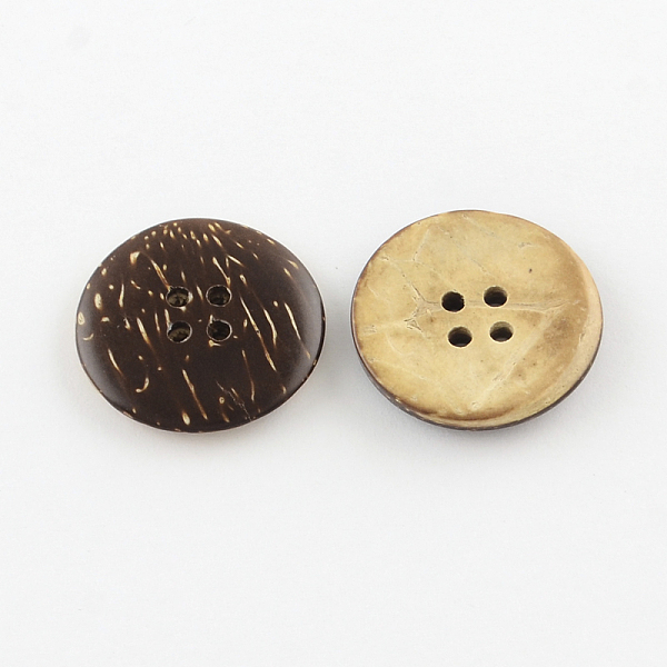 4-Hole Flat Round Coconut Buttons