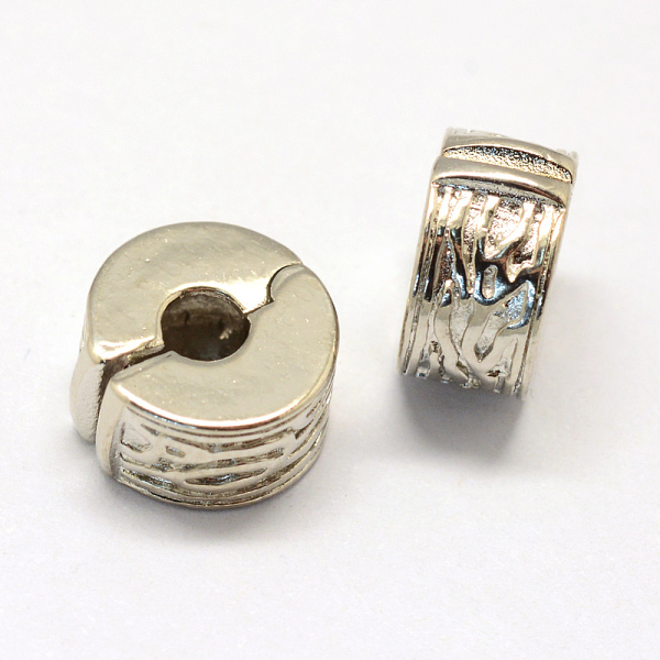 

PandaHall Alloy European Style Clasps, Column, Platinum, 10x5.5mm, Hole: 3mm Alloy Column