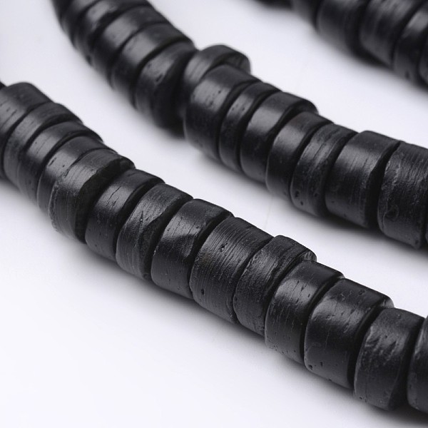 

PandaHall Dyed Natural Coconut Disc Bead Strands, Black, 9x2~6mm, Hole: 3mm, about 108pcs/strand, 15.7 inch Coconut Disc Black