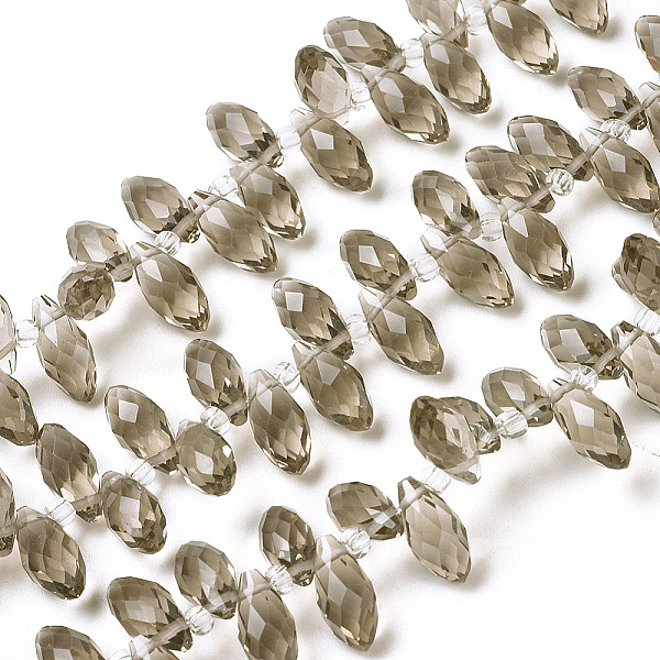 

PandaHall Crystal Glass Beads Strands, Top Drilled Beads, Faceted, Teardrop, Dark Gray, 13x6mm, Hole: 1mm, about 100pcs/strand, 16.5 inch...