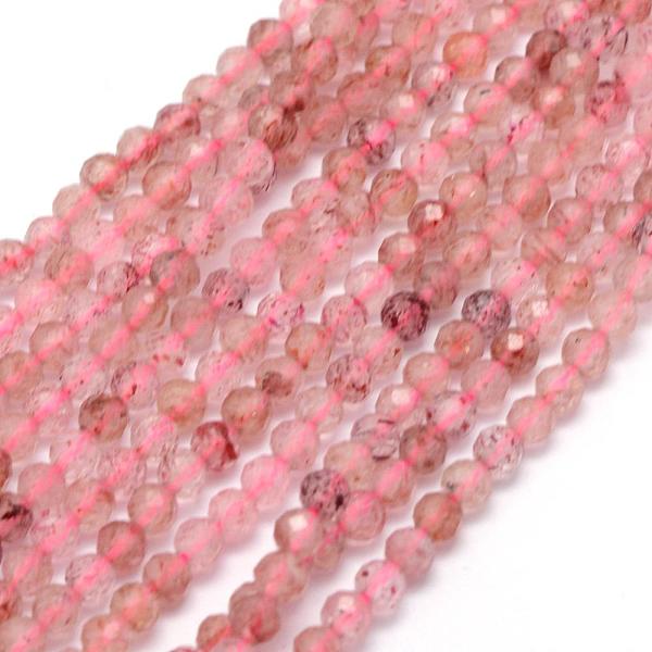 

PandaHall Natural Strawberry Quartz Beads Strands, Round, Faceted, 3~3.5mm, Hole: 0.5mm, about 113pcs/strand, 15.35 inch(39cm) Strawberry...