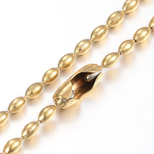 

PandaHall 304 Stainless Steel Ball Chain Necklaces Making, Oval, Golden, 23.6 inch(60cm), 4x2.3mm 304 Stainless Steel