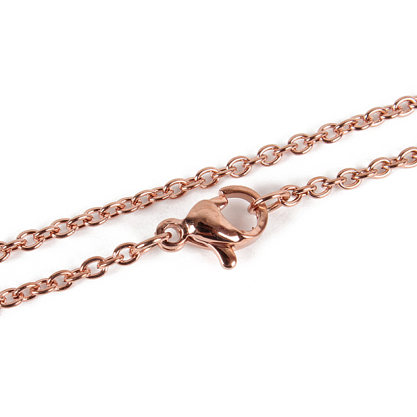 

PandaHall 304 Stainless Steel Cable Chains Necklace Making, with Lobster Claw Clasps, Vacuum Plating, Rose Gold, 17.9 inch(45.5cm) 304...
