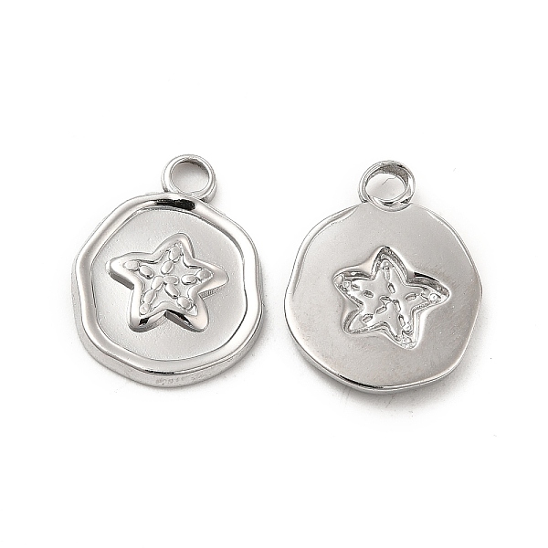 

PandaHall 304 Stainless Steel Pendants, Flat Round with Starfish Charm, Stainless Steel Color, 16.2x13x2mm, Hole: 2mm 304 Stainless Steel...
