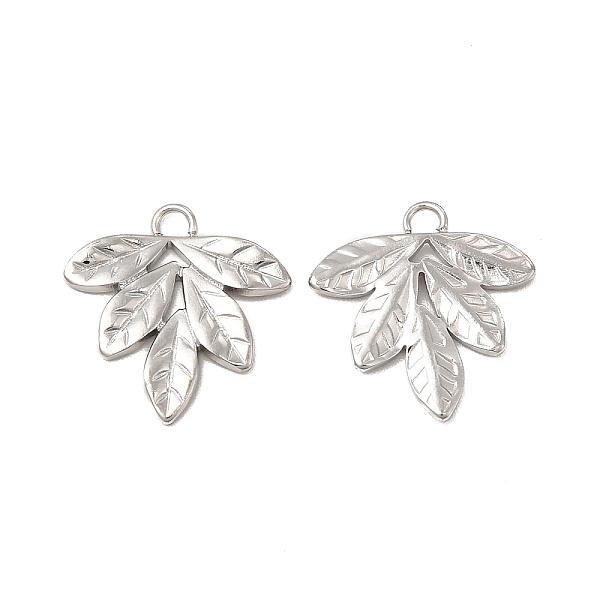 

PandaHall 304 Stainless Steel Pendants, Leaf Charm, Stainless Steel Color, 16.5x16x1.5mm, Hole: 1.8mm 304 Stainless Steel Leaf