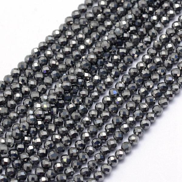 

PandaHall Terahertz Stone Beads Strands, Faceted, Round, 2mm, Hole: 0.5mm, about 150pcs/strand, 15.35 inch(39cm) Terahertz Stone Round