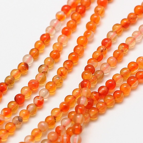 

PandaHall Natural Carnelian Bead Strands, Round, Dyed & Heated, 3mm, Hole: 0.8mm, about 126pcs/strand, 15 inch Carnelian Round