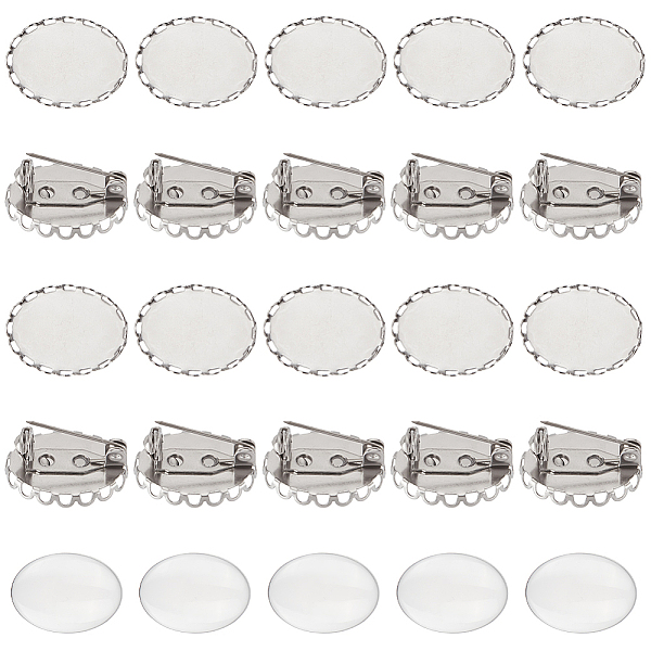 Unicraftale 30 Sets Ovale Brosche Aus Leerem Kuppelglas