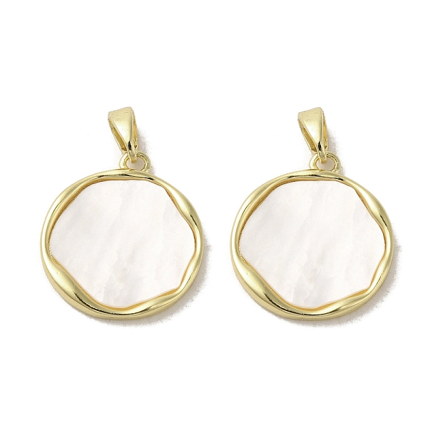 

PandaHall Brass Pave Shell Pendants, Geometric Charms, Real 18K Gold Plated, Flat Round, 19x17x2mm, Hole: 3x5mm Shell Flat Round