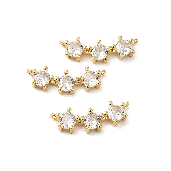 

PandaHall Rack Plating Brass Pave Clear Cubic Zirconia Connector Charms, Triple Flat Round Links, Lead Free & Cadmium Free, Long-Lasting...