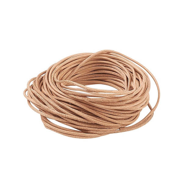 

PandaHall Cowhide Leather Cord, Leather Jewelry Cord, Jewelry DIY Making Material, Round, BurlyWood, 1.5mm, about 10.93 yards(10m)/bundle..., Orange