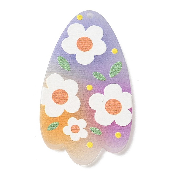 

PandaHall Printed Acrylic Pendants, Flower Petals Charm, Colorful, 42.5x24x2.5mm, Hole: 1.6mm Acrylic Petaline