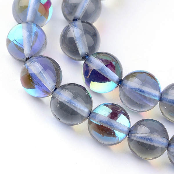 

PandaHall Synthetic Moonstone Beads Strands, Holographic Beads, Dyed, Round, Gray, 8mm, Hole: 1mm, about 45~47pcs/strand, 14~15 inch...